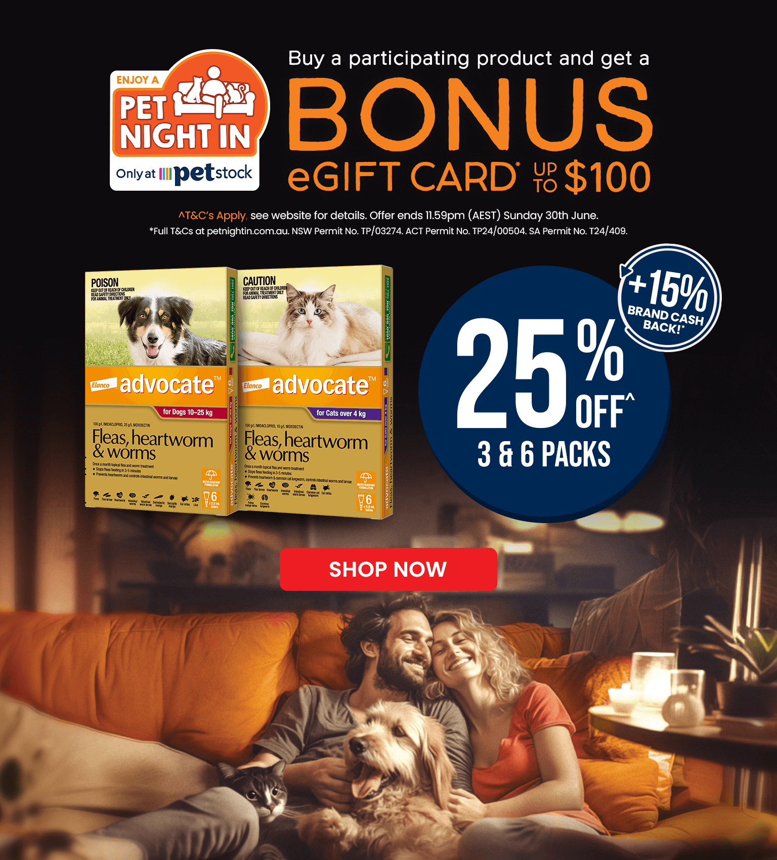 Enjoy a Pet Night In with Advocate and keep your pet safe from Fleas, Heartworm & Worms
